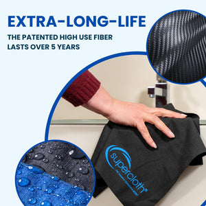 Supercloth Premium Microfiber Cleaning Cloth for All-Purpose, Lasts Over 5 YEARS, Glasses Cleaning Cloth, Microfiber Cleaning Cl