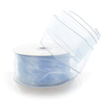 Ribbon Traditions 2.5 Wired Sheer Organza Ribbon Frosty Blue 10 Yards