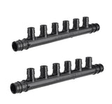(Pack of 2) EFIELD Pex Manifold 6 Outlets Open Pex-A Expansion Poly PPSU Manifold 3/4 Trunk, 1/2 Port (6 Ports), ASTM F1960