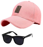 Fy Lane Capiteum Soft Cotton Adjustable Unisex Cap And Sunglass Quick Drying Sun Heat Protection For Men And Women Size Free (Pi