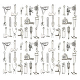 WOCRAFT 120pcs Antique Silver Tool Charms for Jewelry Making Alloy Tool Fathers Day Charms for DIY Crafts (SN014)