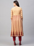 Gosriki Women'S Georgette Chikankari Embroidered Anarkali Kurti (Naav Beige-Gs_Xl_Beige_X-Large),Beige,,B0BVWD26FC