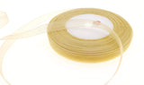 Dxeud Sheer Organza Ribbon (Light Coffee, 3/8 x 50 Yards)