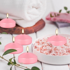 12-Pack 3 Inch Pink Floating Candles - Romantic Decor for Valentine's Day
