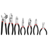 WORKPRO 7-piece Pliers Set with Groove Joint, Long Nose, Slip Joint, Linesman, and Diagonal Pliers for DIY & Home Use, Black
