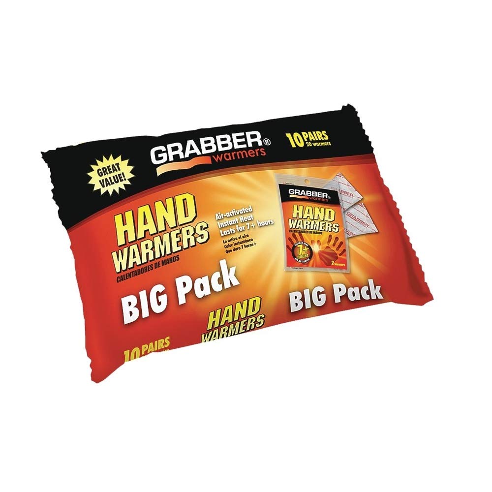 Grabber Hand Warmers - Long Lasting Safe Natural Odorless Air Activated Warmers - Up To 7 Hours Of Heat - 10 Pairs,One Color,Hwp