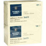Business Source 36613 Adhesive Notes, 100 Sheets, 3Inch x5Inch , 12/PK, Yellow