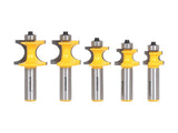 YONICO Bullnose Beading Router Bits Set 5 Bit 1/2Inch Shank 13516