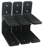 6 Pack - L 4 x H 2 x W1.5, 5mm Thick Black L Shelf Bracket, Iron Shelf Brackets, Metal Shelf Brackets, Floating Shelf, Shelf Sup