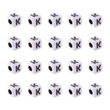 FASHEWELRY 240Pcs Cube White Acrylic Letter Beads 5x5x5mm Letter K Alphabet Beads for DIY Bracelet Necklace Jewelry Making