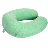 Ez Life Cotton U Shape Memory Foam Travel Pillow With Ve Ion For Spodilitis Support With Botton Lock Green Neck Pillow For 