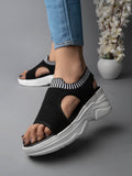 Shoetopia Flatforms Sandals For Women & Girls,Black,7,B0BVMVM9HK