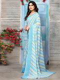 Satrani Womens Printed Georgette Saree (3185S2279N_Light Blue3)