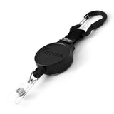 KEYBAK MID6 Retractable Carabiner I.D. Badge Holder with 36 Retractable Cord, 6 oz. Retraction, Steel Carabiner, Black, Model 