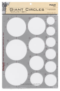 Pickett Giant Circles Template, Circle Range 1-1/4 To 3-1/2 Inches In Diameter (1201I)