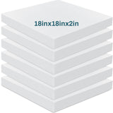 Frienda 6 Pack 2 X 18 X 18 Upholstery High Density Foam Cushion White Square Seat Replacement Cushion or Commercial Use Stuffing