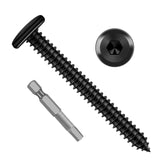 Etauwe 25-Piece M6 x 45mm Black Self-Tapping Screws - 304 Stainless Steel Flat Head Hex Socket Cap Screws with Drive Bit, for Wo