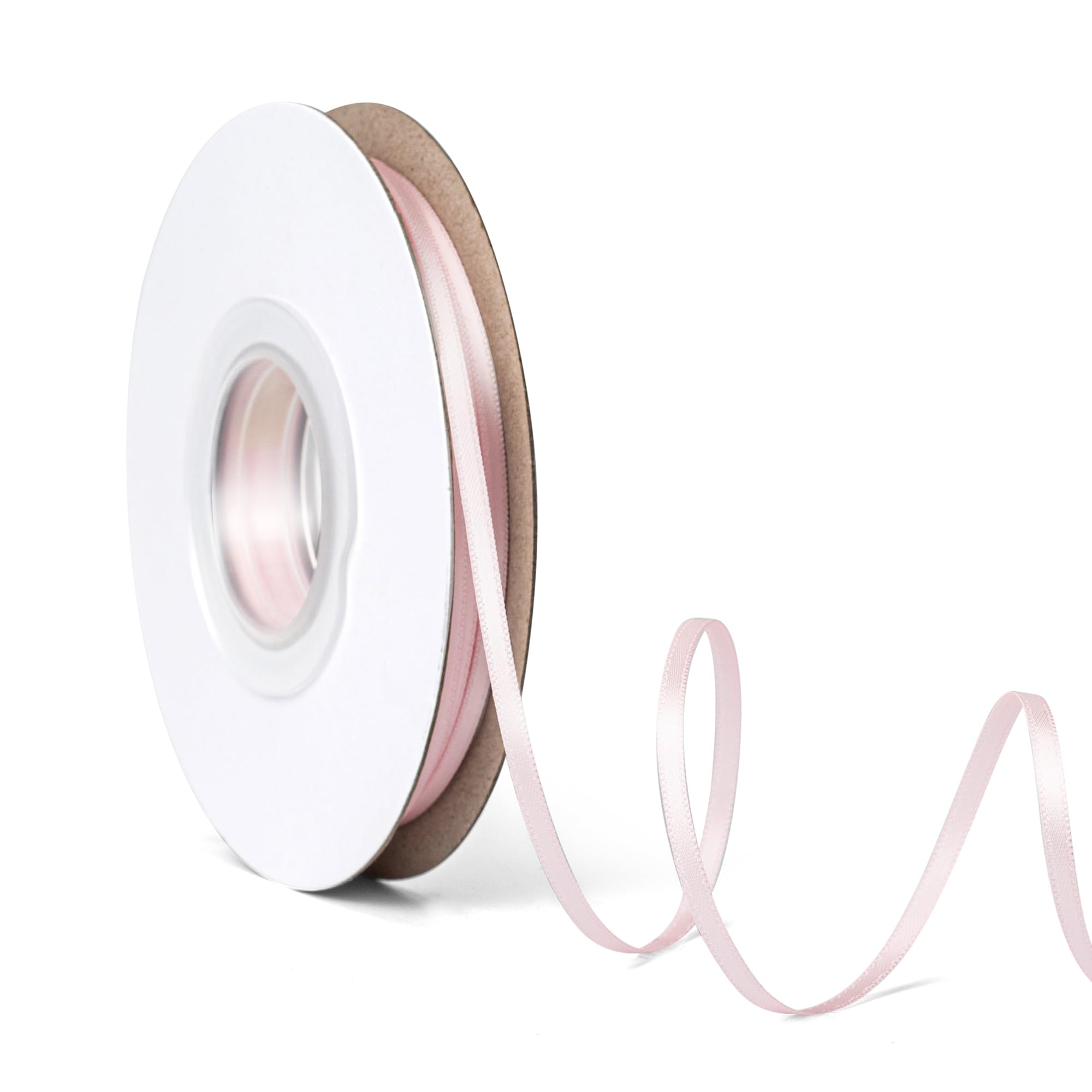 Laferri Double Faced Light Pink Satin Ribbon,1/8 X 50 Yards,Thin Fabric Ribbon Use for Gift Wrapping DIY Craft Floral Bouquets W