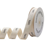 OZXCHIXU Yay Cotton Text Ribbon, 5/8 Inch x 10 Yard, Natural Ribbon for Gift Wrapping Crafts Flower Bouquet Party Decoration (Ya