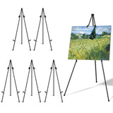 Mutualsign 6 Pack Easel Stand 63 Folding Easels for Display, Portable Floor Standing Tripod Black Easel, Welcome Sign Stand for 