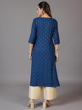 Libas Women'S Viscose Rayon Yoke Design Straight Kurta (26972R Blue Blue M