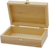 Creative Hobbies Unfinished Wood Craft Box - Light Unfinished Wood with Clasp - Make Your Own Gift Box, Jewelry Box, Photo Box -