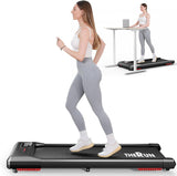THERUN Walking Pad, 2.5 HP Under Desk Treadmill with Remote Control for Walking and Jogging, 265lbs Capacity Widen Running Belt 