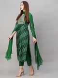 Anni Designer Women'S Georgette Printed Straight Embroidered Kurta With Pant & Dupatta (Rupkla Mehandi-Nw_Xxl_Green_Xx-Large),Green,2XL,Georgette,Regular,Kurta, Scarf