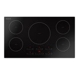 Empava 36 Inch Electric Induction Cooktop Built-in, 5 Zone Smooth Glass Surface, Touch Sensor Panel Power Boost, Timer Control, 