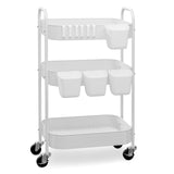 Ytmshisan 3-Tier Metal Rolling Cart with Wheels, Storage Utility Organizer Cart for Kitchen, Bathroom, Office, Baby Essentials &