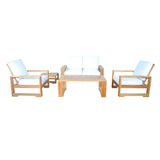Anderson Teak Set-141 Capistrano 5-Piece Loveseat Collection Modern Deep Seating, Natural Teak Color, Unfinished