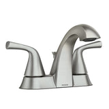 Moen Haber Spot Resist Brushed Nickel TwoHandle 4 Centerset Bathroom Faucet, 3Hole Faucet, 84768SRN