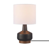 Globe Electric 61000049 17 Ceramic Table Lamp, Soft Beige Finish, White Linen Shade, On/Off Rotary Switch on Socket, Table Lamp 