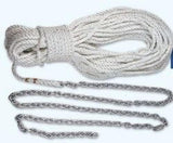 LEWMAR Anchor Rode 10 1/4 G4 Chain 150 1/2 3 Strand Rope and 5/16 Shackle