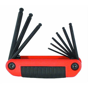 Eklind 25919 Ergo-Fold Fold-Up Ball-Hex Allen Wrench - 9Pc Set Sae Inch Sizes 5/64-1/4