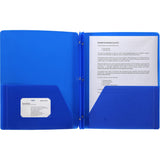 Business Source 20886 Poly Portfolio, 3 Prong, 2 Pkts, LTR, .3mil, Blue