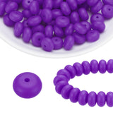 HARFINGTON 110Pcs Silicone Beads 14mm Lentil Rubber Focal Beads Bulk for Pens Keychain Bracelet Necklace DIY Crafts Making, Grap