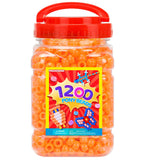 Praisebank Pony Beads, 1200pcs 6x9mm, Wholesale Beads, Bracelets Jewelry Making, Arts & Crafts(Orange)