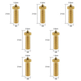 16PCS 3D Brass Volcano Nozzle M6 Thread Nozzles 0.2mm,0.3mm,0.4mm,0.5mm,0.6mm,0.8mm,1.0mm M6 Printed Head for 1.75mm Filament 3D