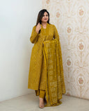 Gosriki Women'S Rayon Viscose Anarkali Printed Kurta With Pant & Dupatta (Vangala Mehandi-Vks01-Gs_Xl_Mehandi_X-Large),Mehandi,,B0F1T21RY6