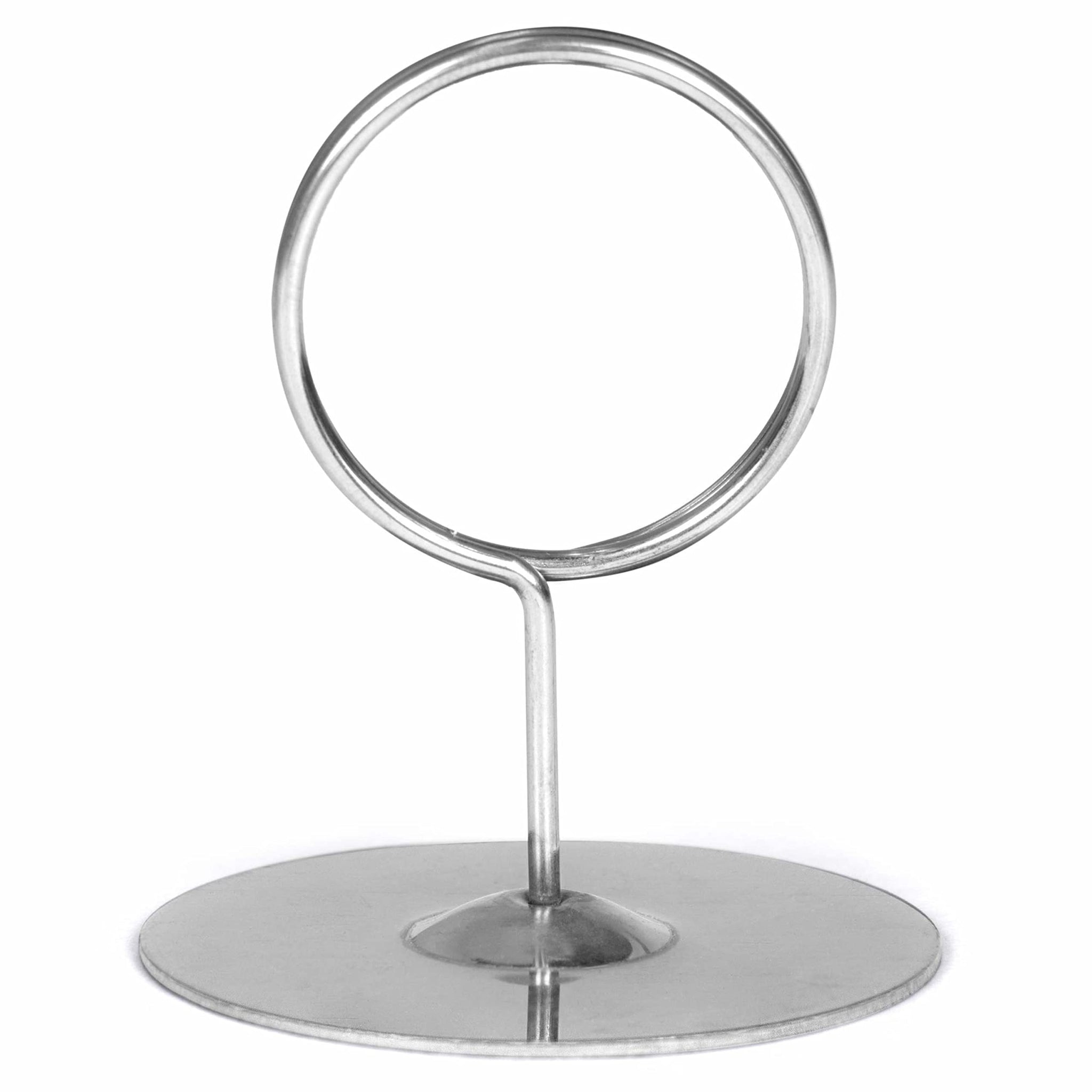 12-Pack of 2.25 Table Number Holder, Menu, and Place Card Stands | Tabletop Stainless Steel Ring-Clip Card Markers & Photo Hol
