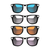 HIBLOKS 4Pcs Polarized Clip for Ray-Ban Meta Wayfarer & Gen 2 (RW4008/RW4012 Large 53-22), Discoloration Clip-on for Meta Wayfar