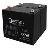 Mighty Max Battery 12V 55Ah Battery for Aviator X Model S8X Mobility Scooter 2 Pack