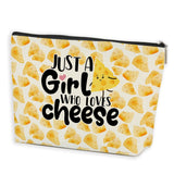 Azteoiz Cheese Makeup Bag, Cheese Lovers Gifts Accessories, Gifts for Women Female Girls Sister Daughter Niece Best Friend Gradu