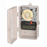Intermatic T104P3 Mechanical Time Switch Double Pole, Single Throw, NEMA 3R Enclosure OneHour Control, On/Off Trippers Incl