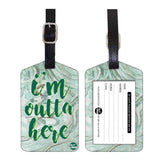 Nutcase Designer Luggage Travel Baggage Tags Set Of 2 With Name Card Inside Im Outa Here