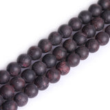GEM-Inside Natural Red Matt Antiqued Frosted Garnet Gemstone Loose Beads Natural 10mm Energy Stone Power for Jewelry Making 15''