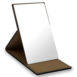 HOHIYO Compact Mirror, Unbreakable Shatterproof Stainless Steel Folding Small Travel Mirror with PU Leather Case Cover for Makeu