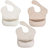 Ali+Oli Smock Bib for Baby (3-pc) Sleeveless Set (Neutral) BPA-Free Oeko-Tex Certified, Mess Proof Baby Bib for Eating, Waterpro
