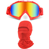 ZJNUO ATV Goggles with Balaclava face Mask for Men Women and Youth, Dirt Bike Motorcycle Motocross Riding Ski Goggles (Red Color